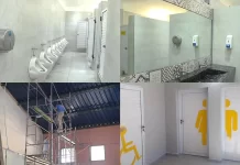 Avanzan las obras de refacción de la Terminal de Paraná: renovaron los baños, trabajan en el techo y colocan cámaras
