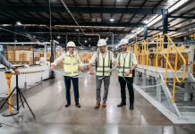 Frigerio participó de la inauguración de una nueva línea de molduras en la empresa Egger