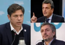 Kicillof, Massa y Máximo Kirchner, juntos en la cumbre del peronismo